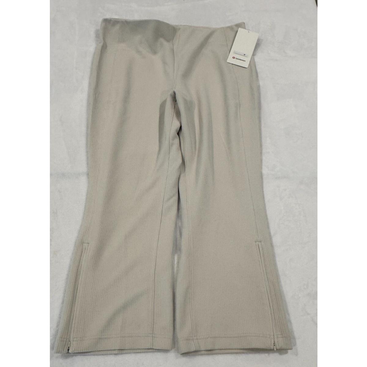 Lululemon Ribbed Softstreme Zip-leg HR Crop Pant 25 Bone Size 14 25 Inseam