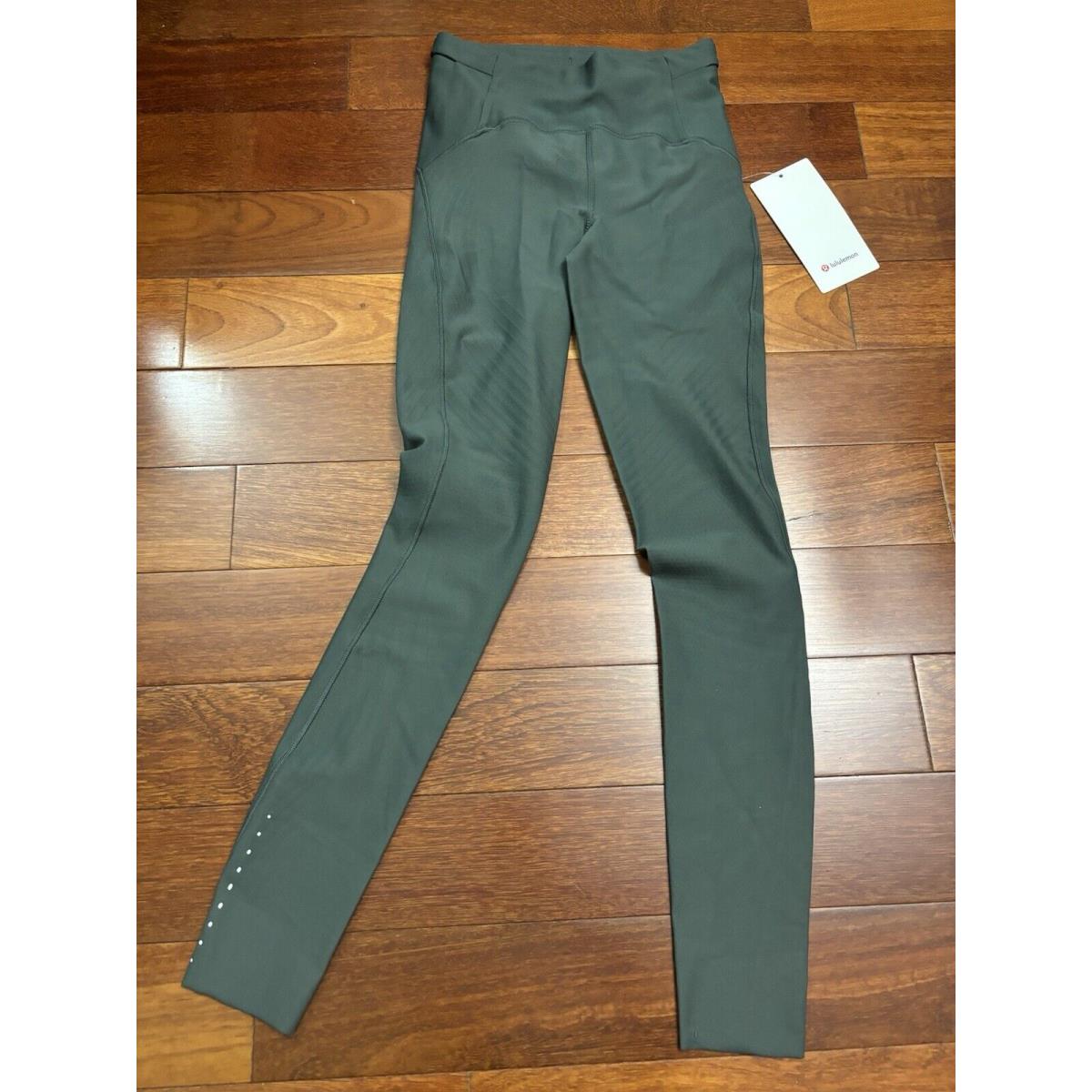 Lululemon Sensesknit Running High Rise Tight 28 Dark Green Size 4