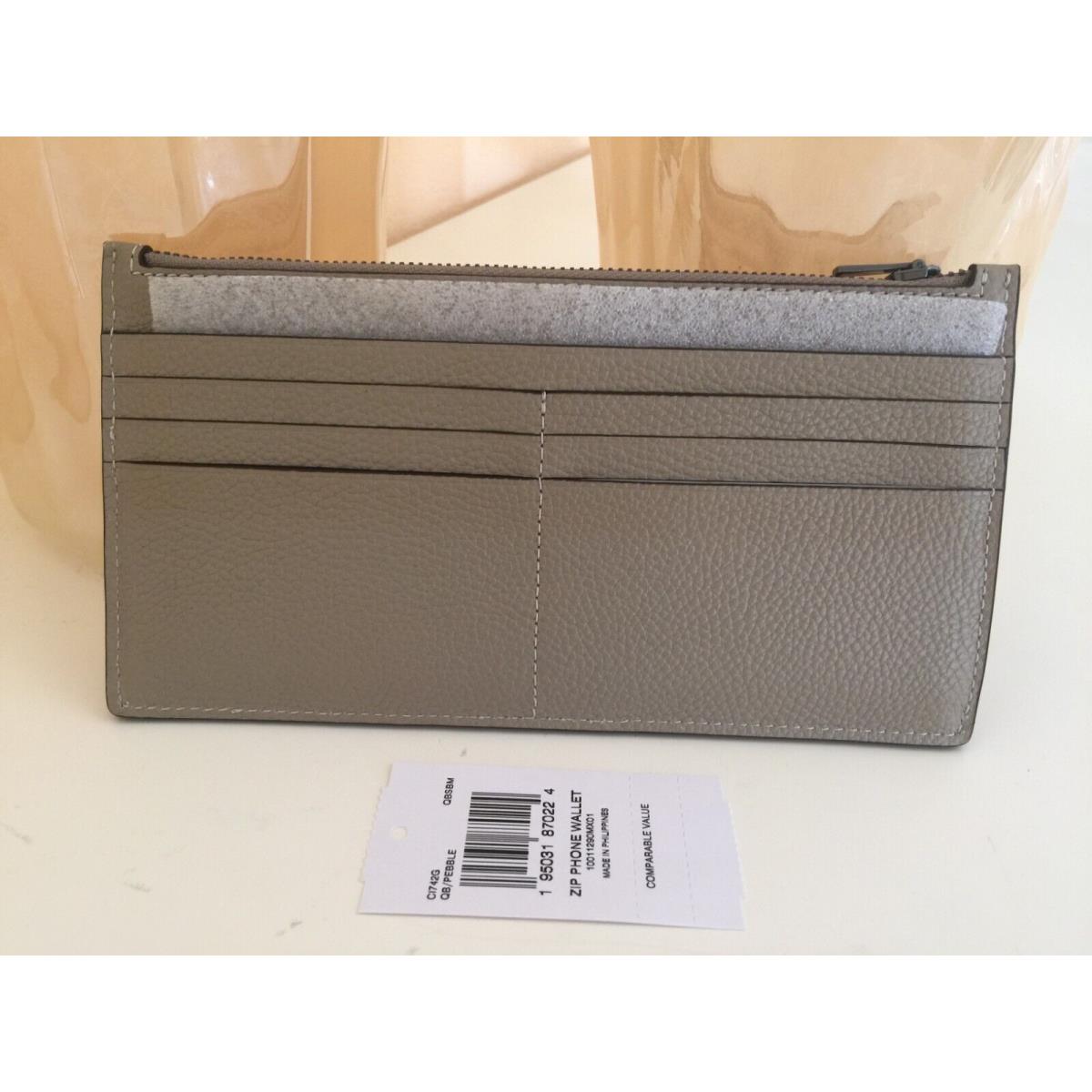 Coach Zip Phone Wallet Pebbled Leather CI742G