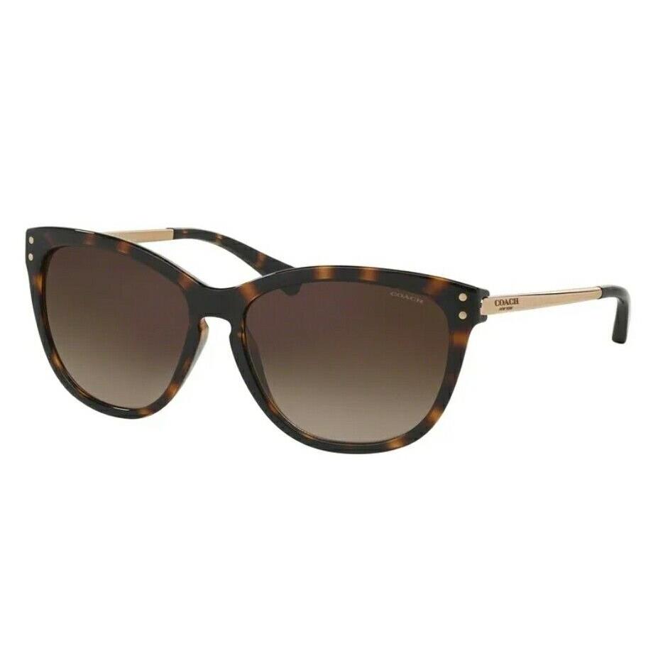 Coach HC8084 L072 Celia Sunglasses 517013 Dark Tortoise / Gold Frame 57 mm