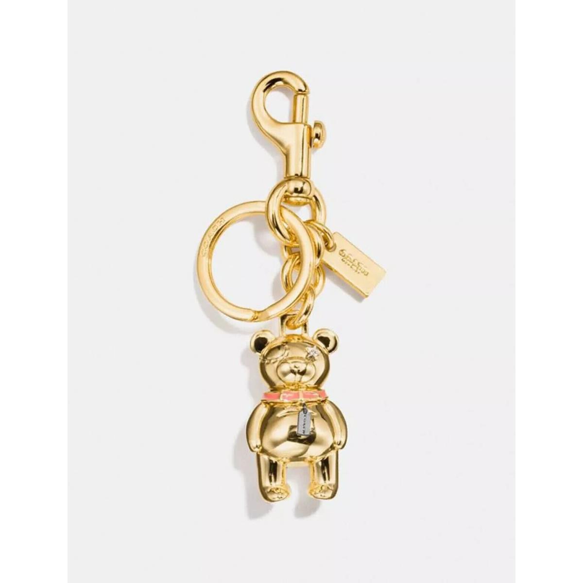 Coach 3d Bear Bag Charm/key Fob Gold Color