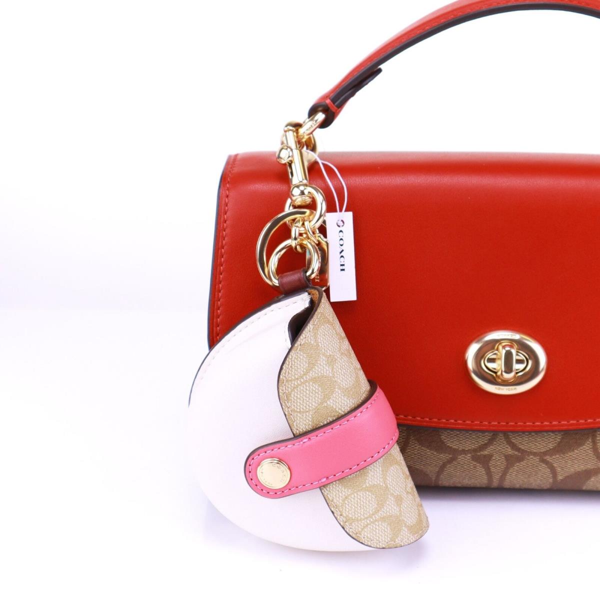 Coach Mini Saddle Coin Case Bag Charm Keycha