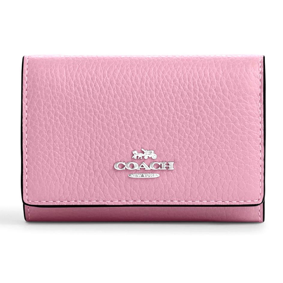 Coach Micro Wallet - Tulip Pink /sv Pebbled Leather - CM238