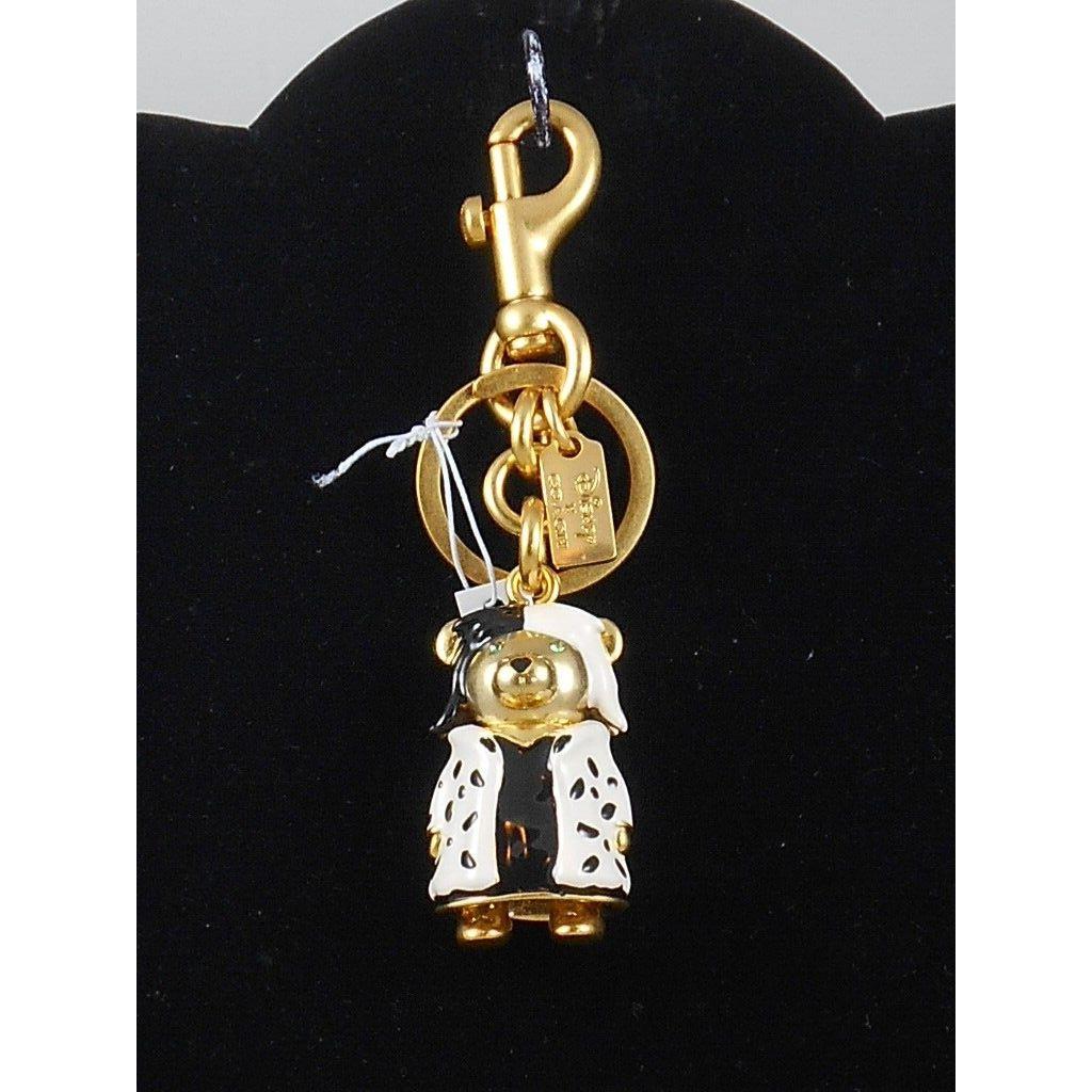 New! Coach x Disney Villains Cruella Metal Bear Bag outlet Charm Keychain Gold CC343