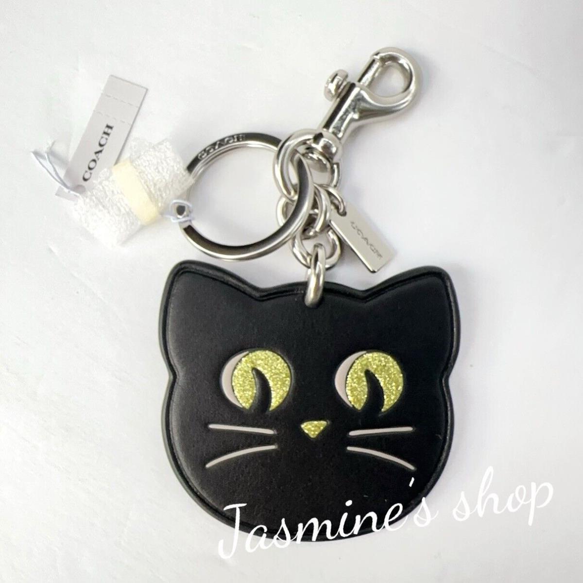 Coach Halloween Cat Bag Charm Keychain Leather CX145