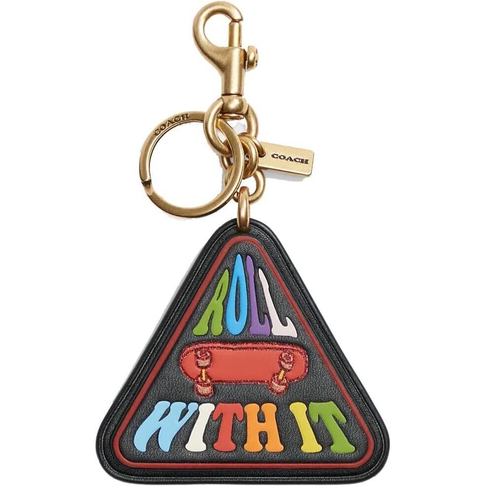 Coach Pride Collection Roll with IT Rainbow Bag Charm Key Chain CA337