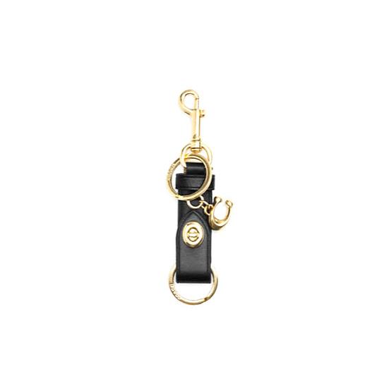 Coach CR727 Trigger Snap Bag Charm Black Gold