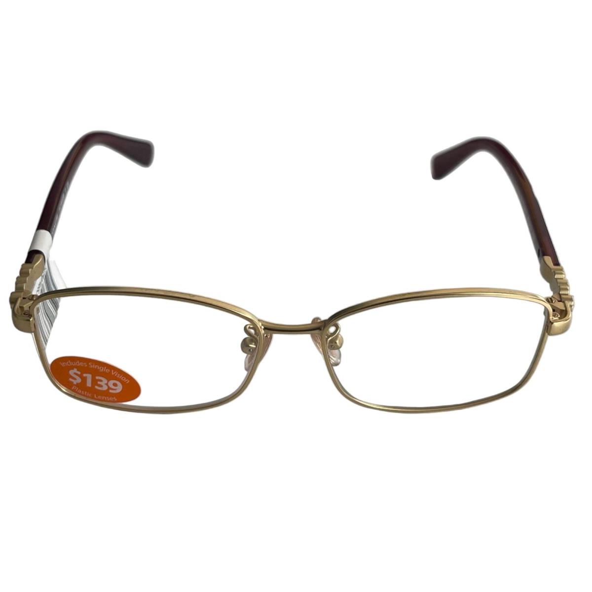 Coach Womens Eyeglass Frames Gold Black Cherry 9277 Size 51-14-135