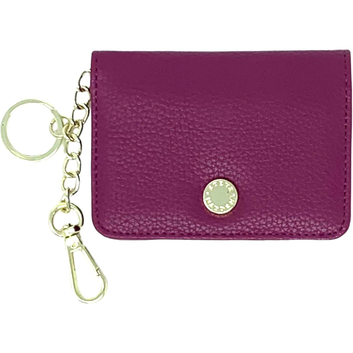 Steve Madden Bfold Clip On Card Case Wallet with Keyring Lemon Bite Cranberry