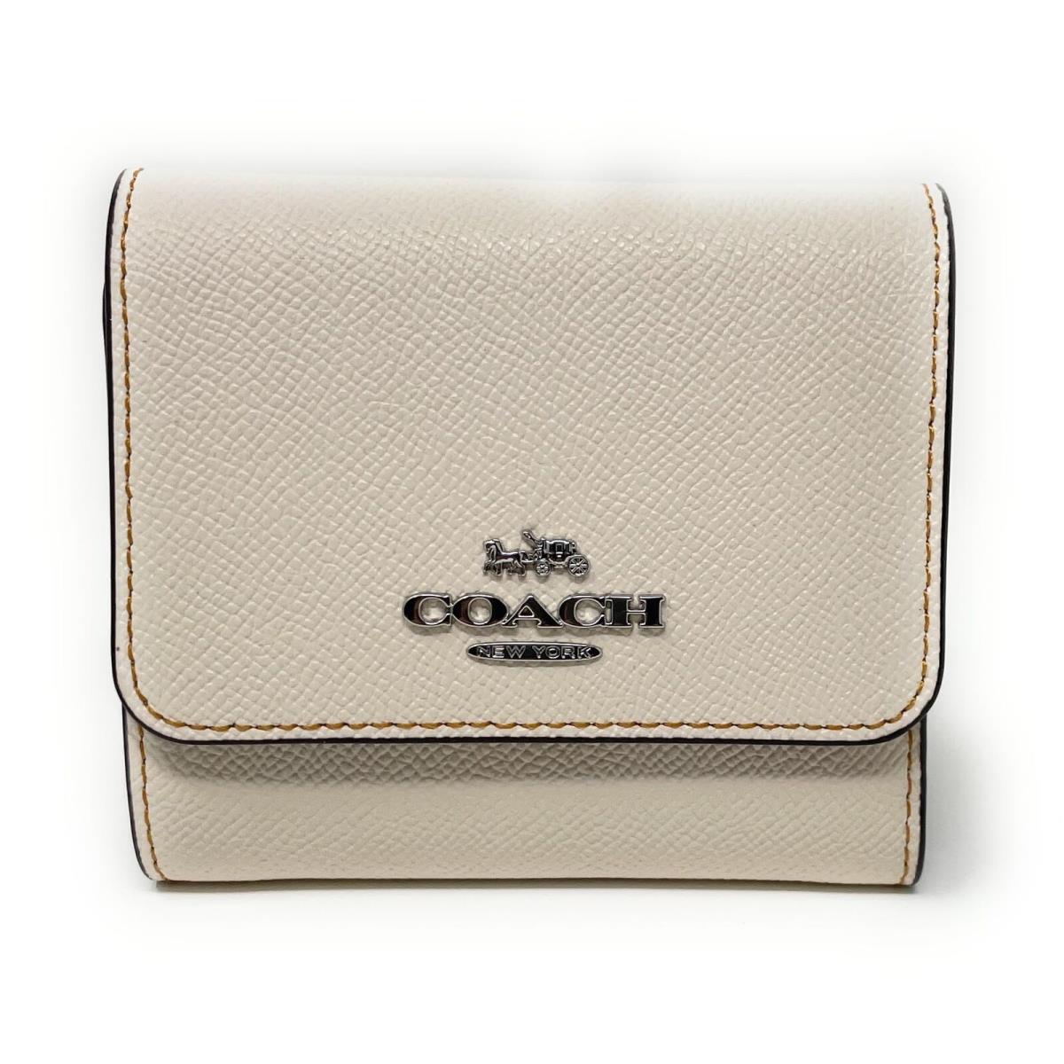 Coach Women`s Small Trifold Wallet in Signature Canvas Im/chalk Multi with Ra