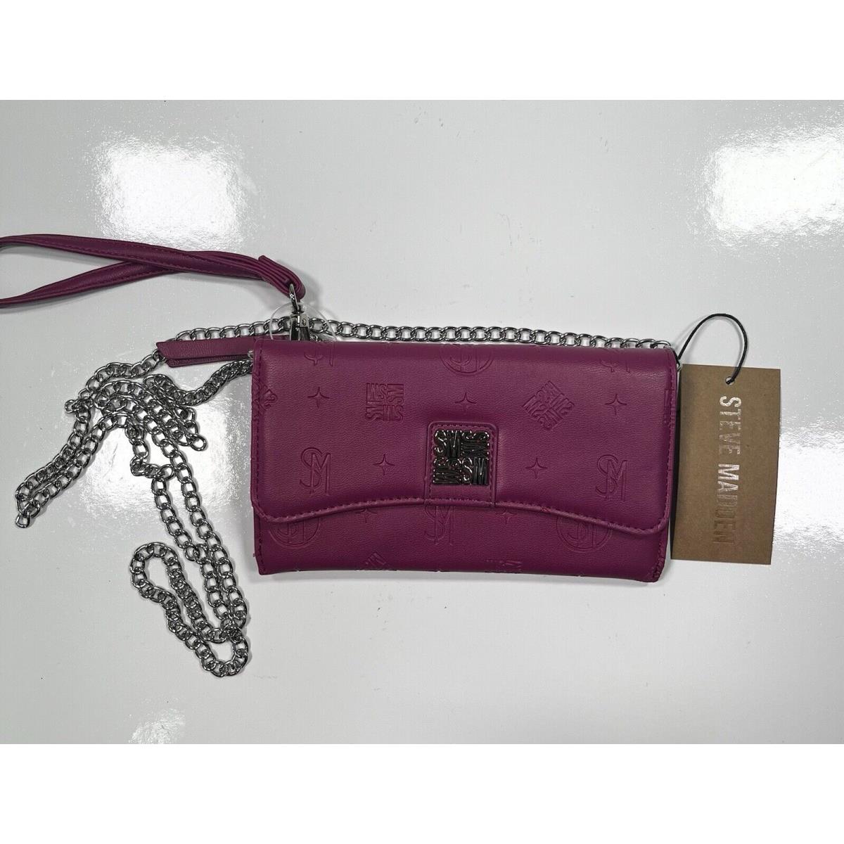 Steve Madden Purse Magenta Pink Wristlet Bjuddy Chain Crossbody Purse Wallet