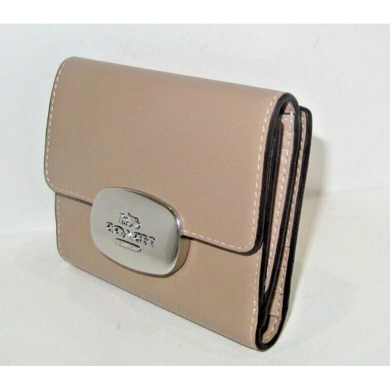 Coach Eliza Small Wallet Taupe Smooth Leather