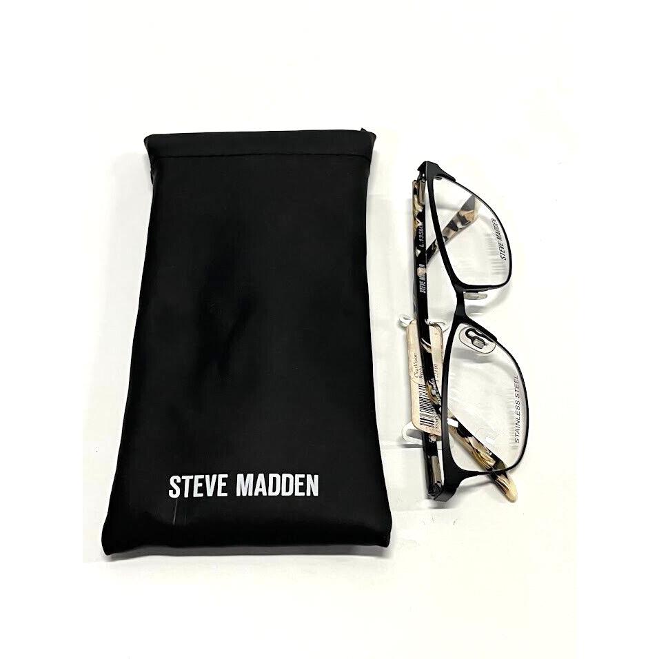 Steve Madden Reeba Black Womens Marbled Cat Eye Full Rim Eyeglasses 52-15-135mm