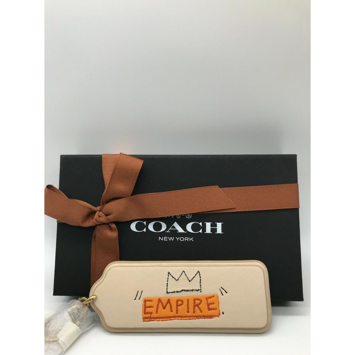 Coach x Jean-michel Basquiat Leather Bag Charm B4 Ivory Style 6998 Large Size