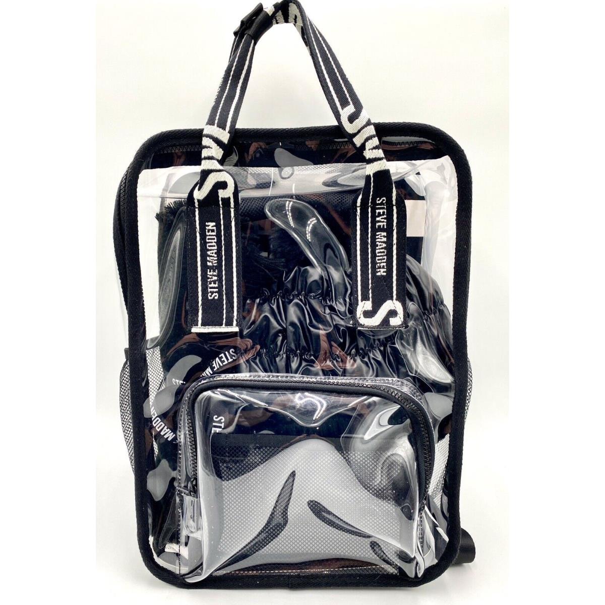 Steve Madden Nostalgic Clear Backpack 4 Piece Gift Set