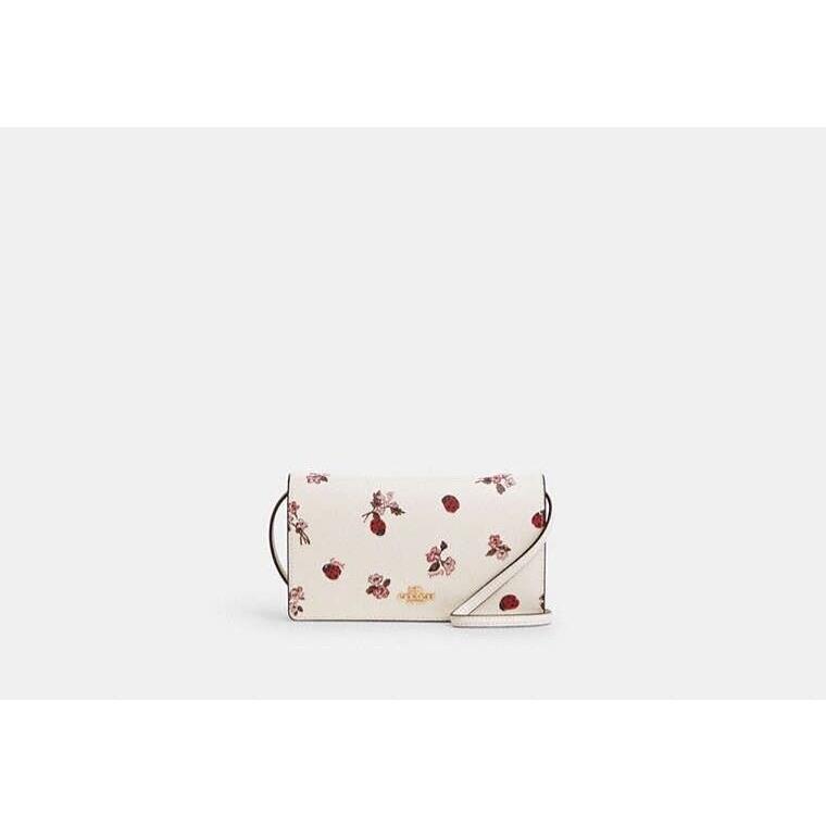 Coach CU267 Anna Foldover Clutch Crossbody Ladybug Floral Print