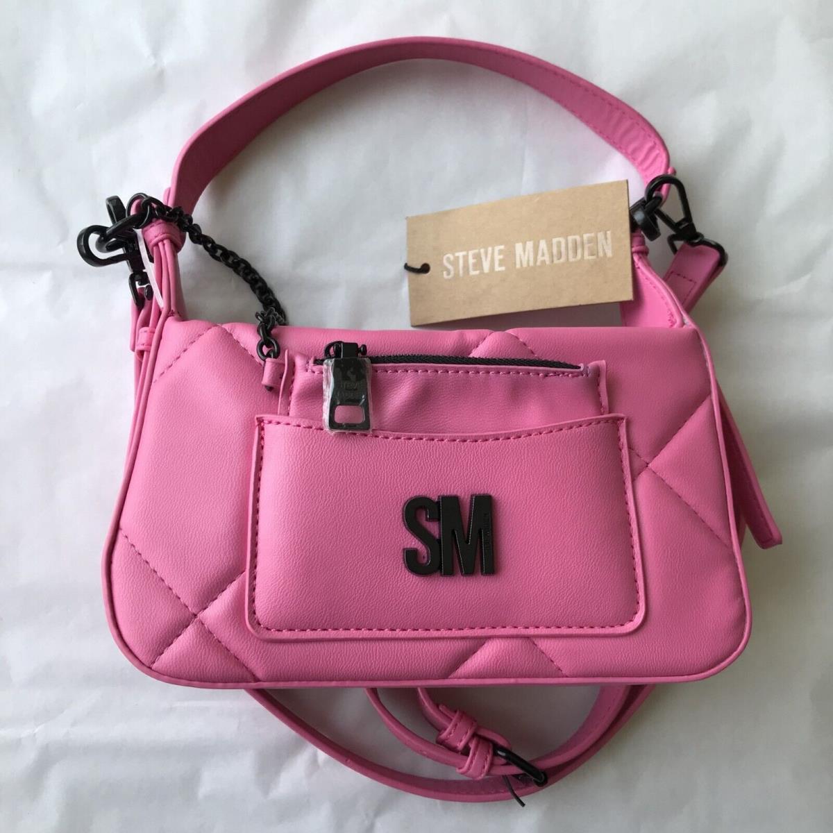 Steve Madden Bvilma Shoulder Top Handle W Credit Card Case Zip Wallet Pink