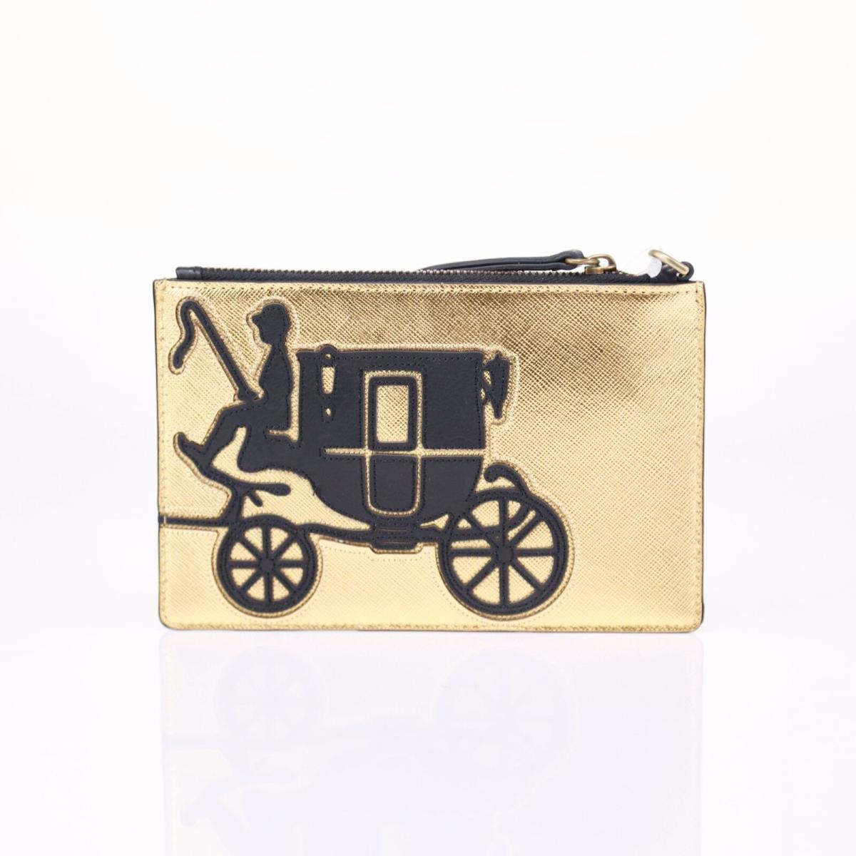 Coach Limited Edition Horse Carriage Clutch Bag Organizer Gold