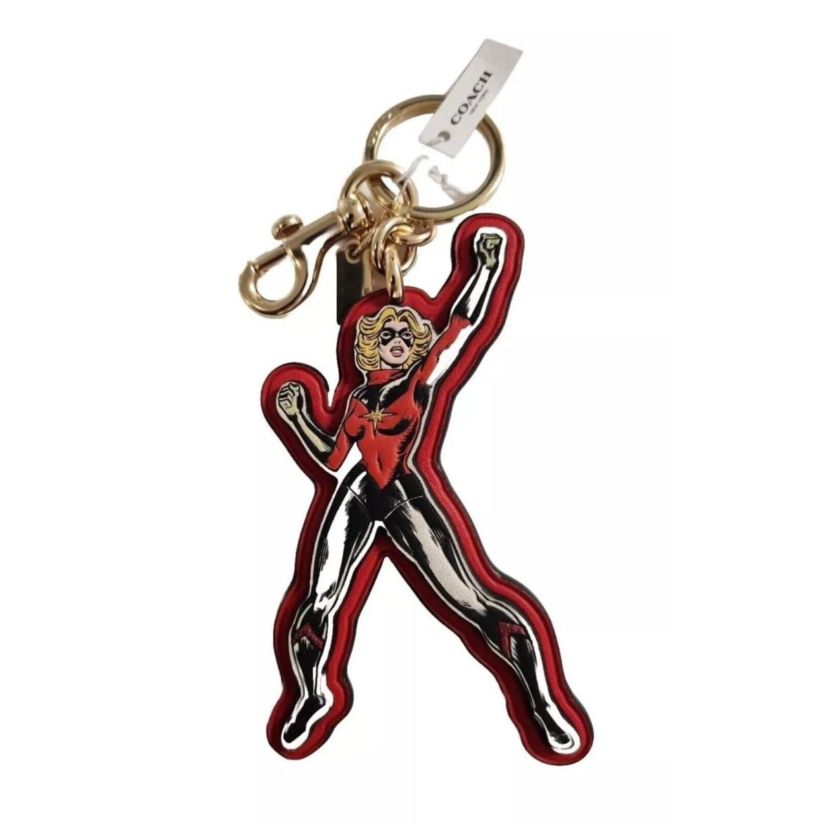 Coach Marvel Limited Edition Carol Danvers Leather Bag Charm Keycha