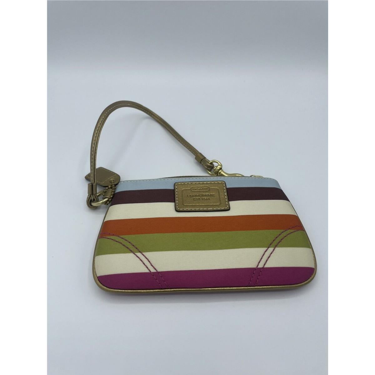 Coach Wallet Pastel Rainbow Zip Pouch Wallet Retail