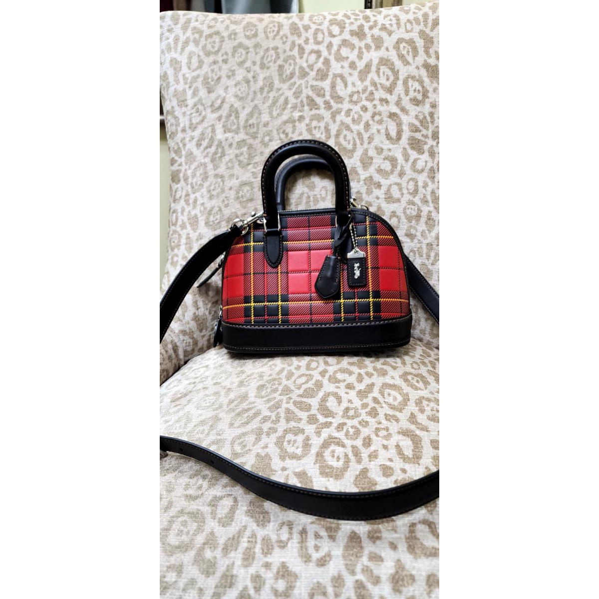 Coach Revell Bag 24 Plaid Print Model No. CG194 Coach Red Black Crossbody