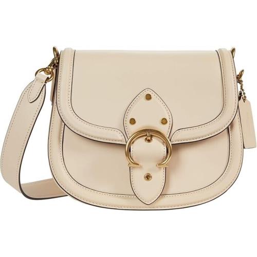 Coach Glovetanned Leather Beat Saddle Bag Ivory