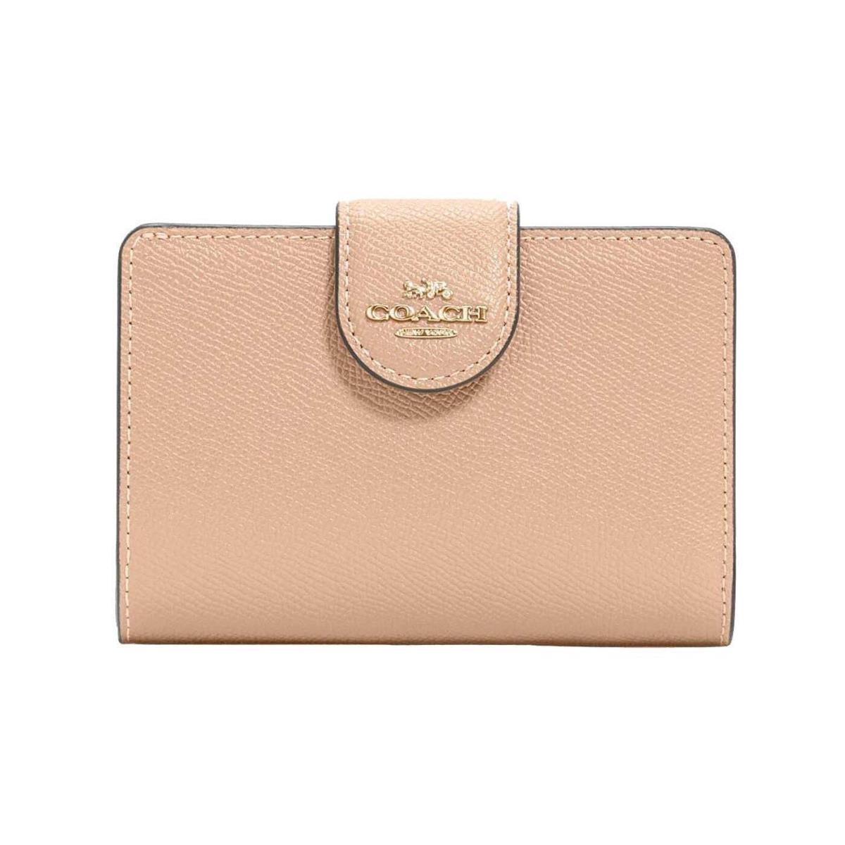 Coach Medium Leather Corner Zip Wallet in Taupe Style No. 6390