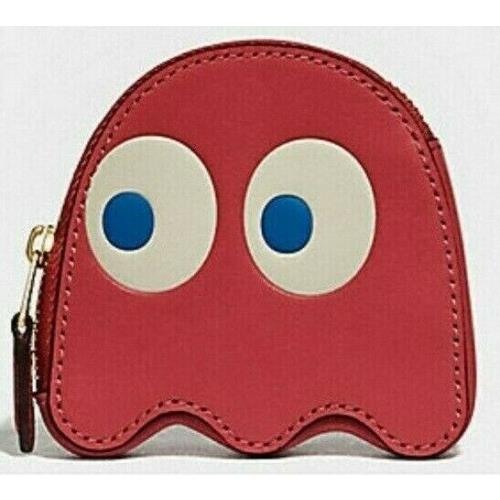 Nwt- Coach F73165 Pac-man Ghost Coin Purse Limited Edition Color: Washed Red