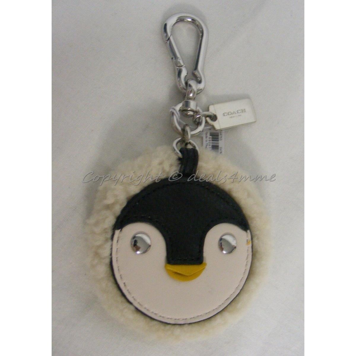 Coach Key Ring 64753 Furry Penguin Great Gift or Accessory For Your Bag