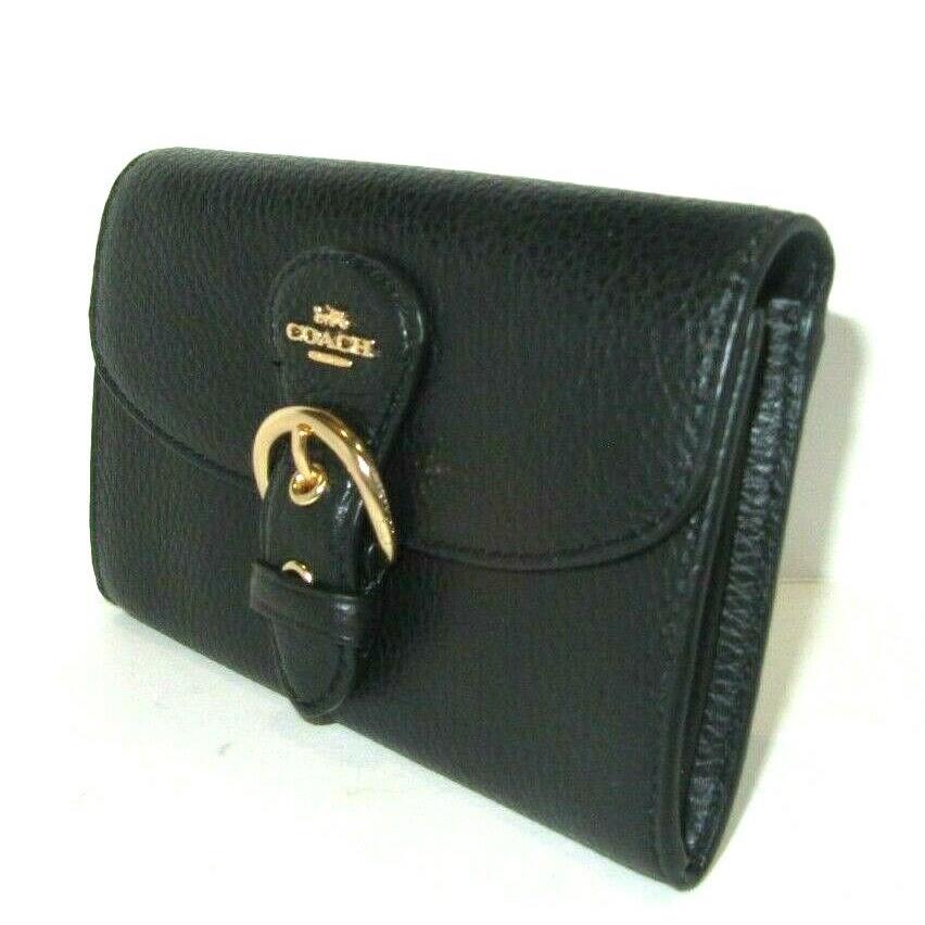 Coach C6896 Kleo Wallet Black Pebbled Leather