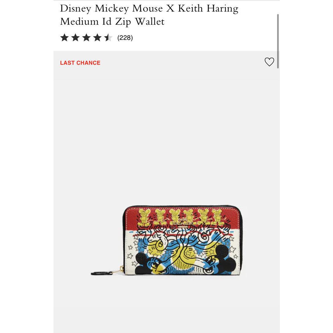 Coach Women s Disney Mickey Mouse X Keith Haring Medium Id Zip Wallet C7801