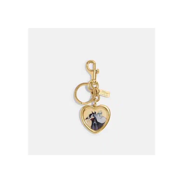 Coach Disney X Coach Villains Locket Bag Charm CC316 Gold Multi