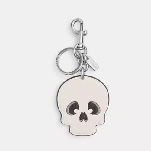 Coach Skull Bag Charm Chalk/multi Leather CX148