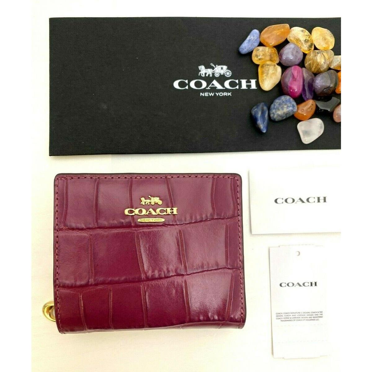 Coach Brynn Wallet Crocodile Purple Leather : Snap Zip-corner Purse C6092