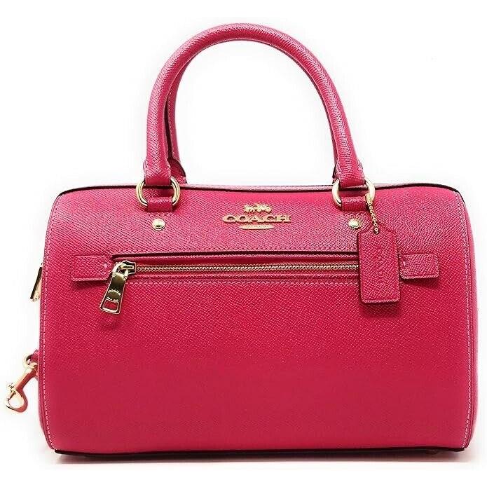 Coach Rowan Leather Satchel Bag Bold Pink