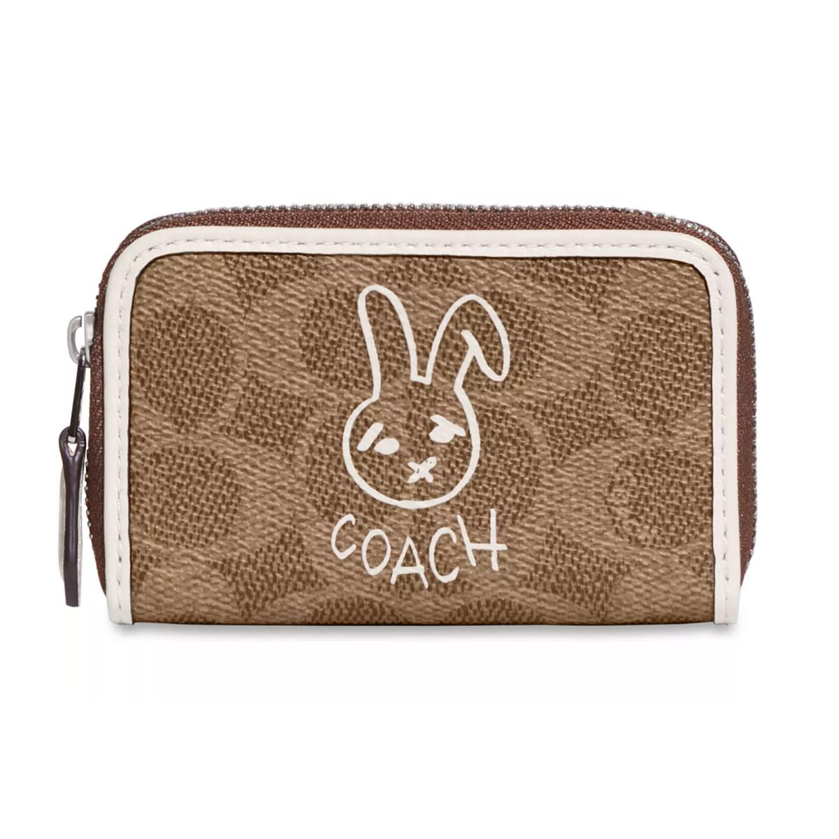 Coach Bunny Graphic Signature Coated Canvas Small Zip-around Wallet