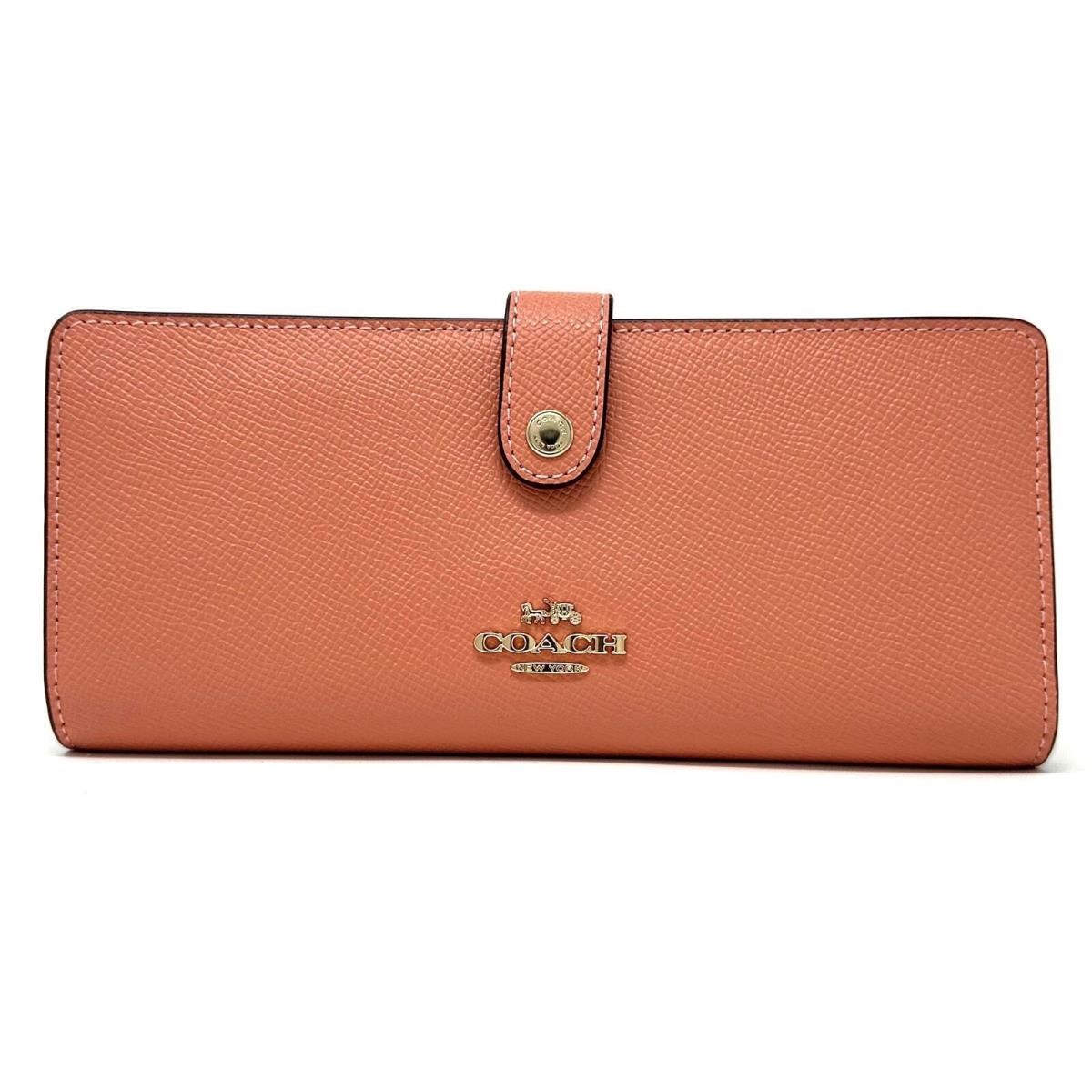 Coach Slim Wallet in Light Coral Leather CH410