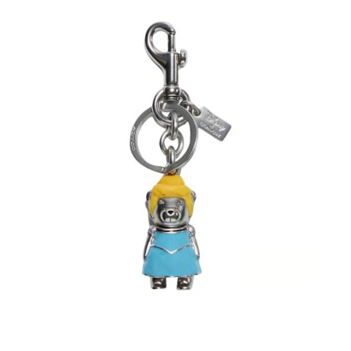 Coach x Disney Bear Silver/blue Bag Charm/key Chain C0266