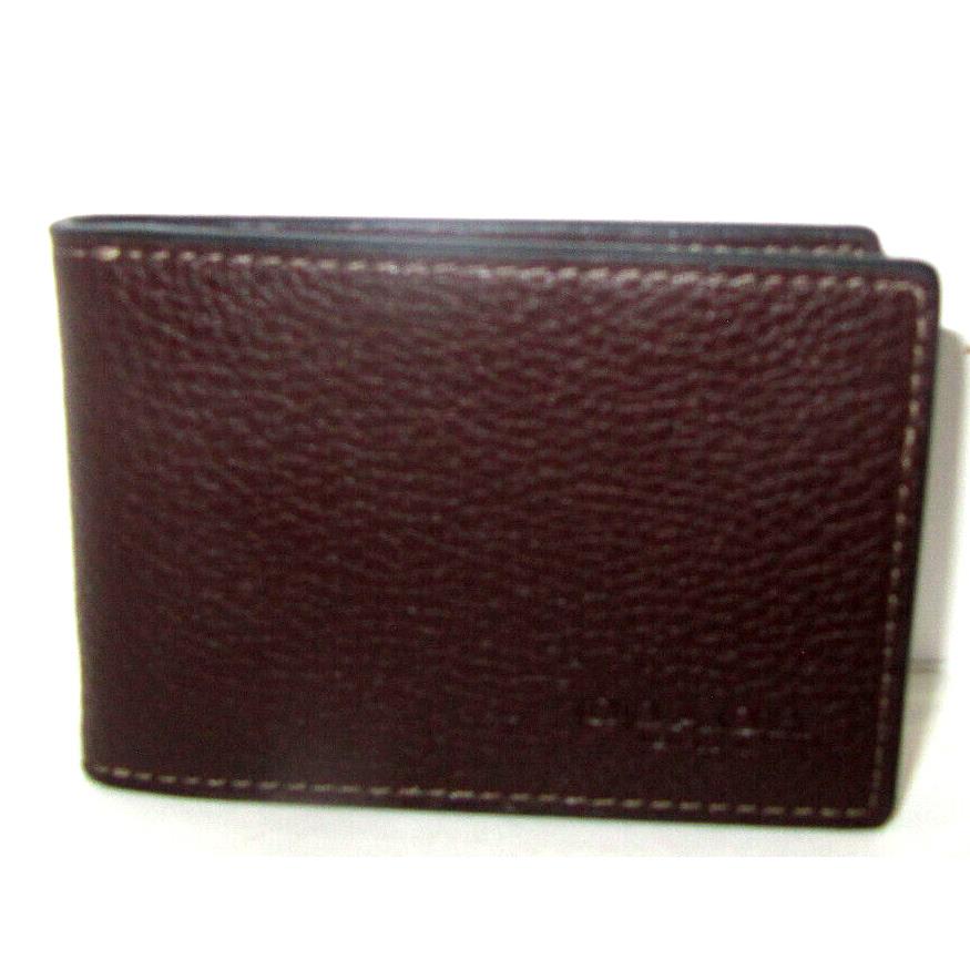 Coach CM167 Maple Brown Pebbled Leather Compact Bifold Wallet