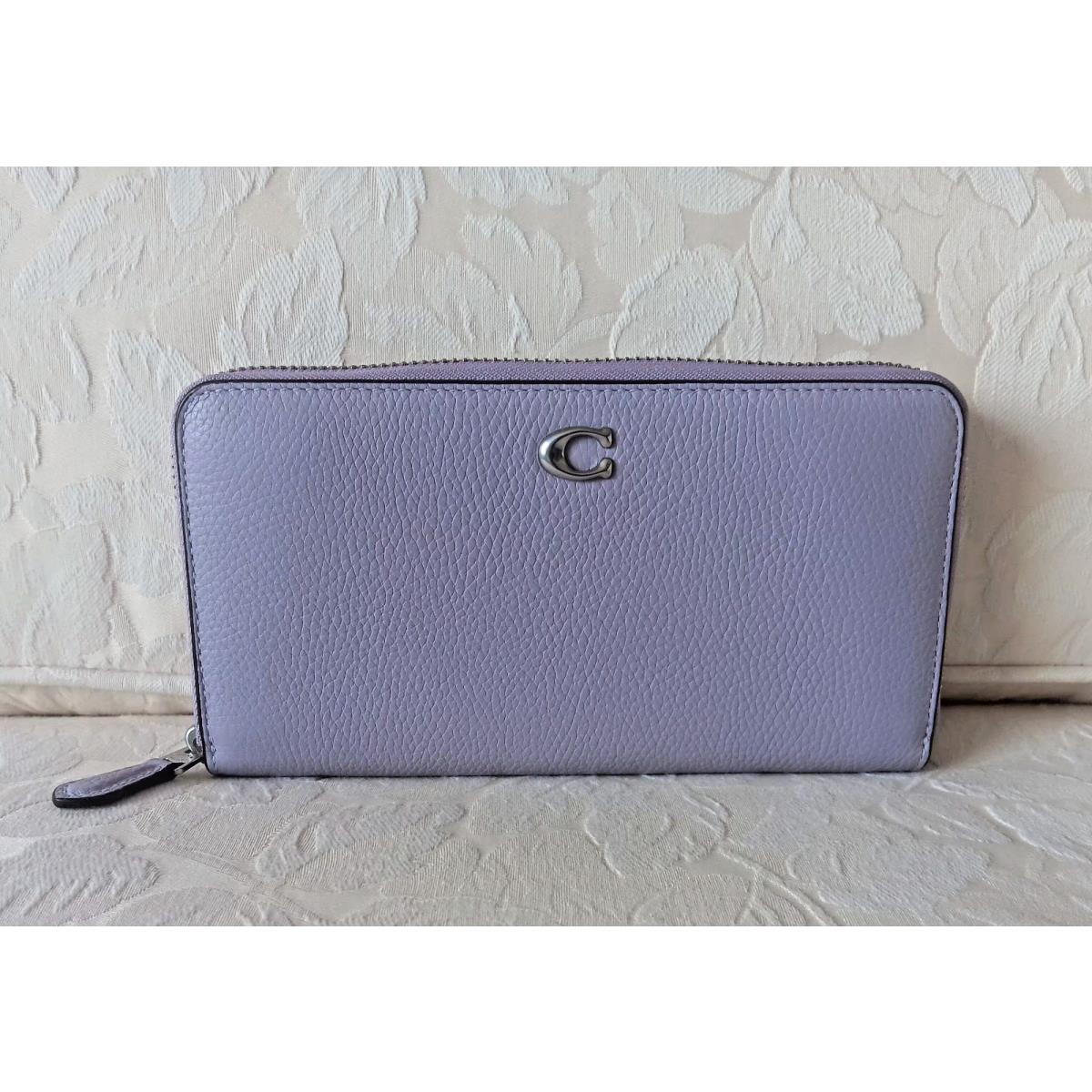 Coach CR547 Essential Accordion Zip Wallet in Soft Purple Pebbled Leather