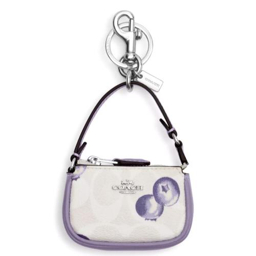 Coach Mini Nolita Bag Charm - CR498 Blueberry Print Signature Canvas