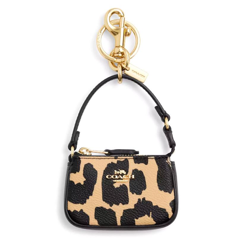 Coach Mini Nolita Bag Charm - Leopard Print Multi Coated Canvas - CX073