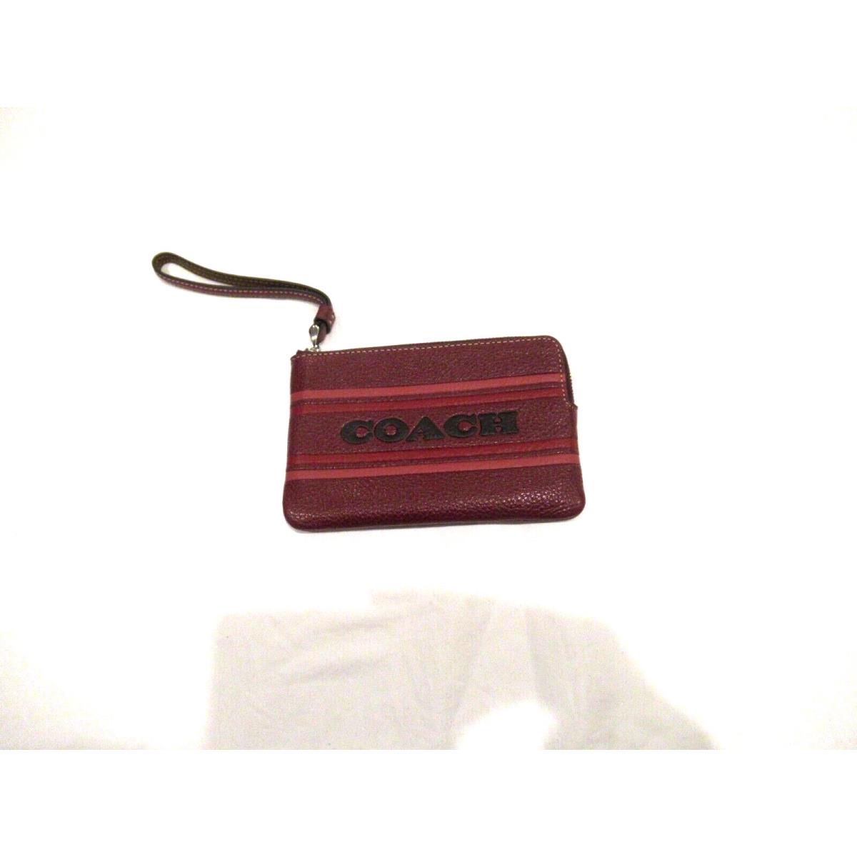 Coach Red and Purple Striped Wristlet Wallet