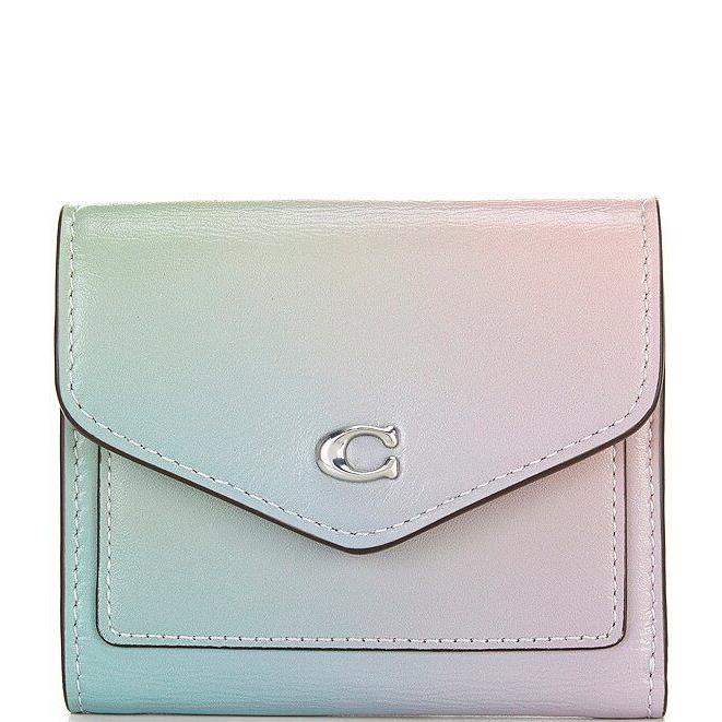 Coach Wyn Ombre Small Leather Wallet Pale Pistachio Multi CA261 Green