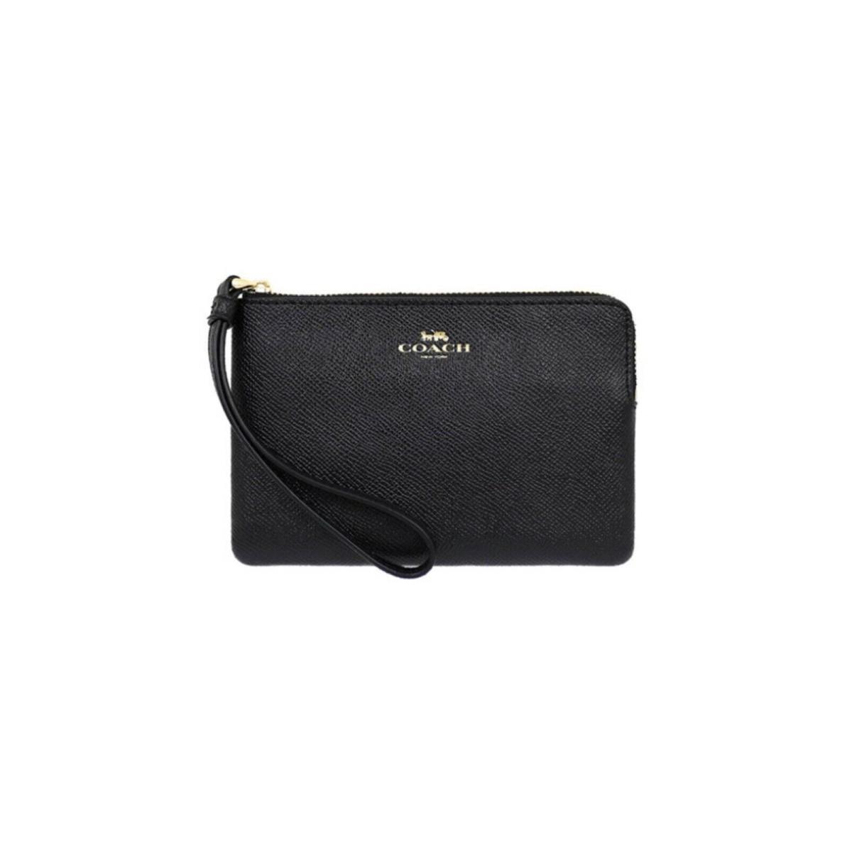 Coach Women`s Black Corner Zip Wristlet-F58032