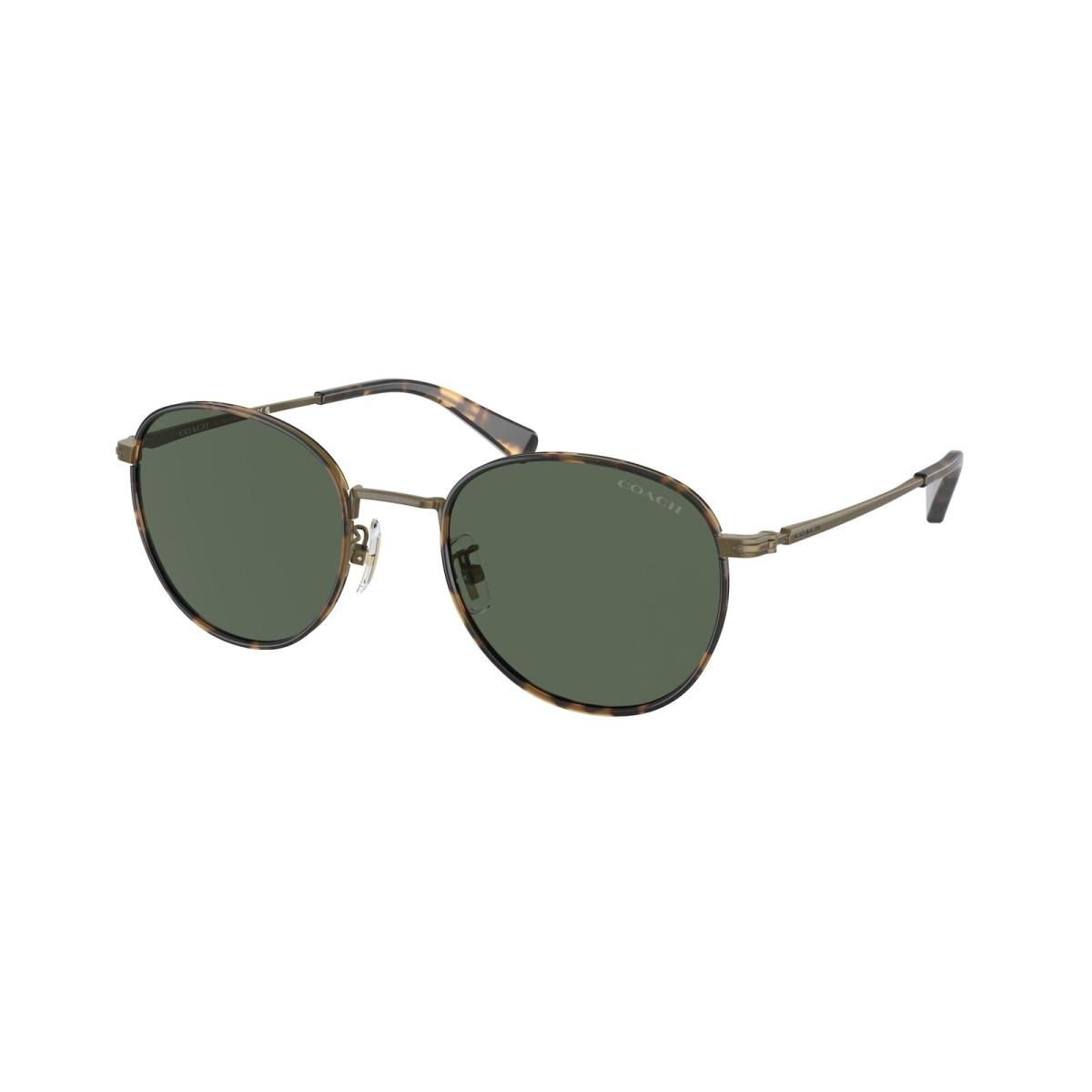 Coach HC7163 933371 Cr631 Antique Gold Tokyo Tortoise Green 52mm Mens Sunglasses