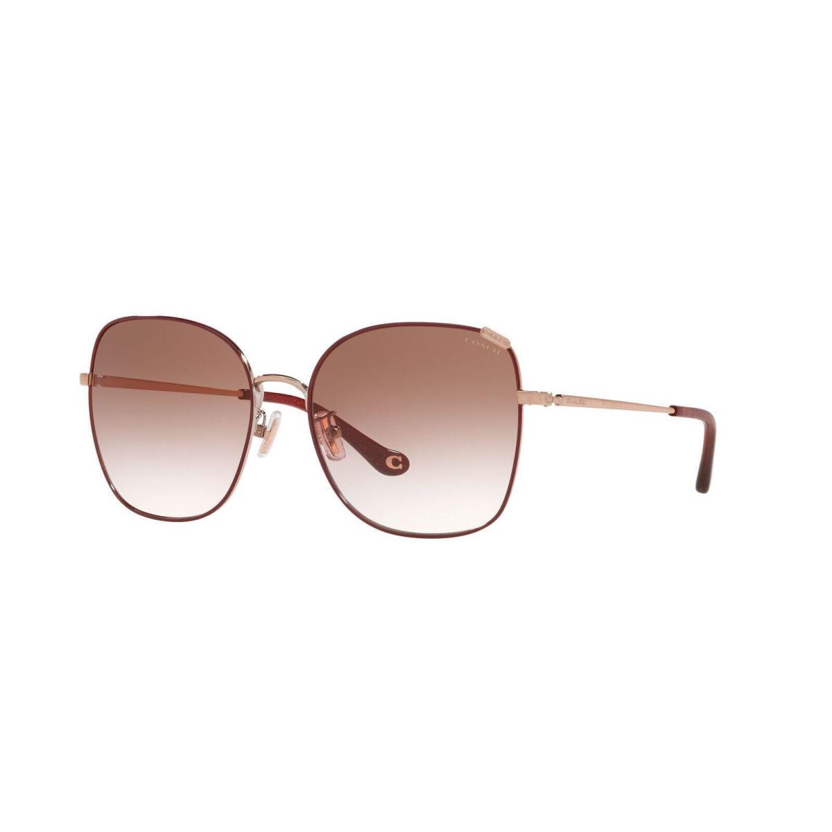 Coach HC7133 94038D-57 Shiny Rose Gold Burgundy Front Burgundy Gradient Lenses