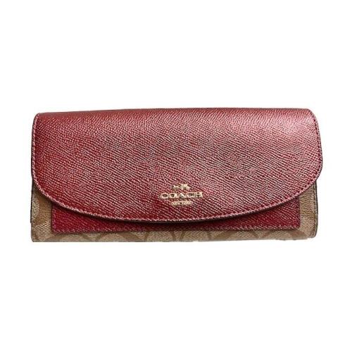 Nwot Coach Slim Envelope Wallet with Metallic Berry Colorblock Great Gift