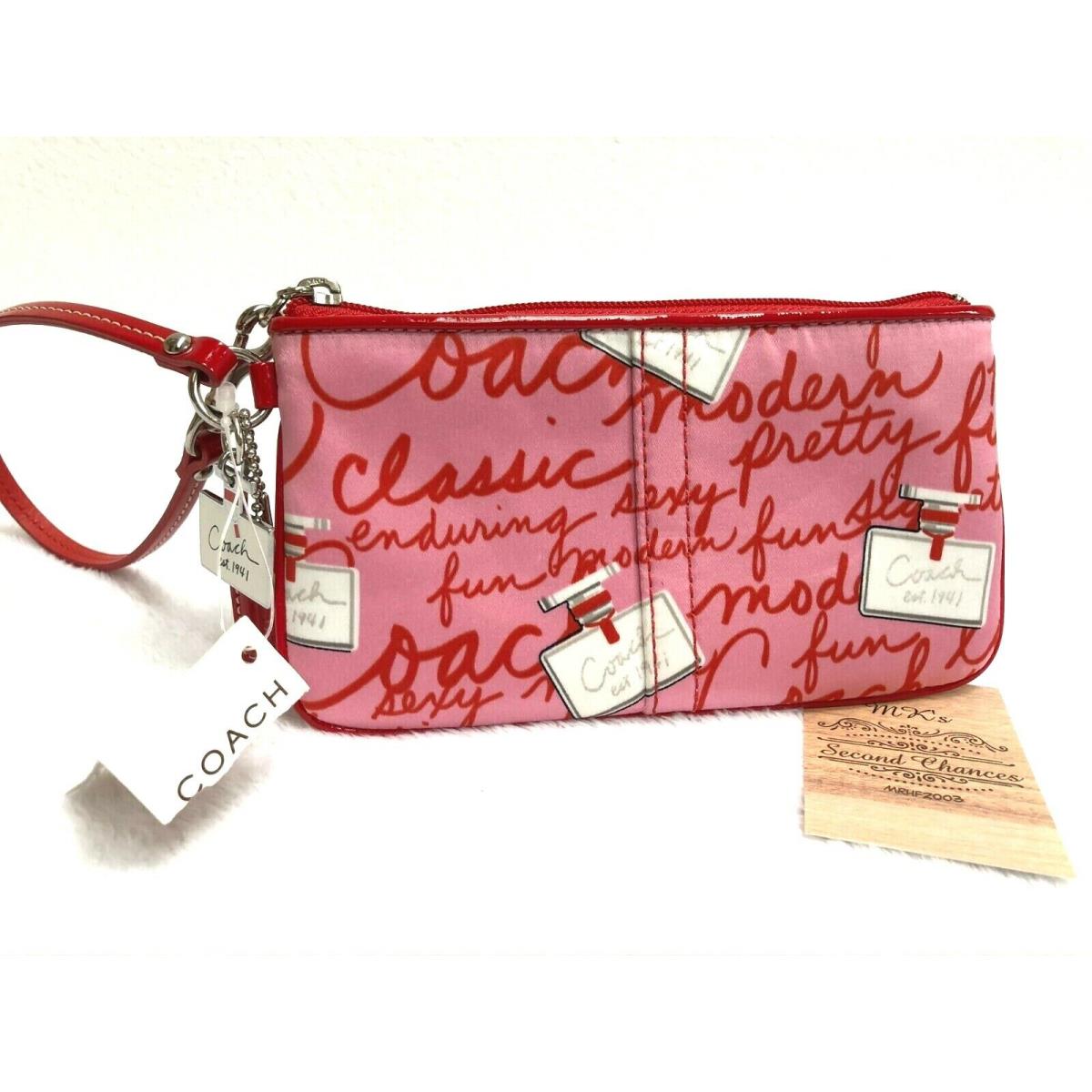 Coach Limited Edition Perfume Print Satin Wristlet Style F40551 - Htf