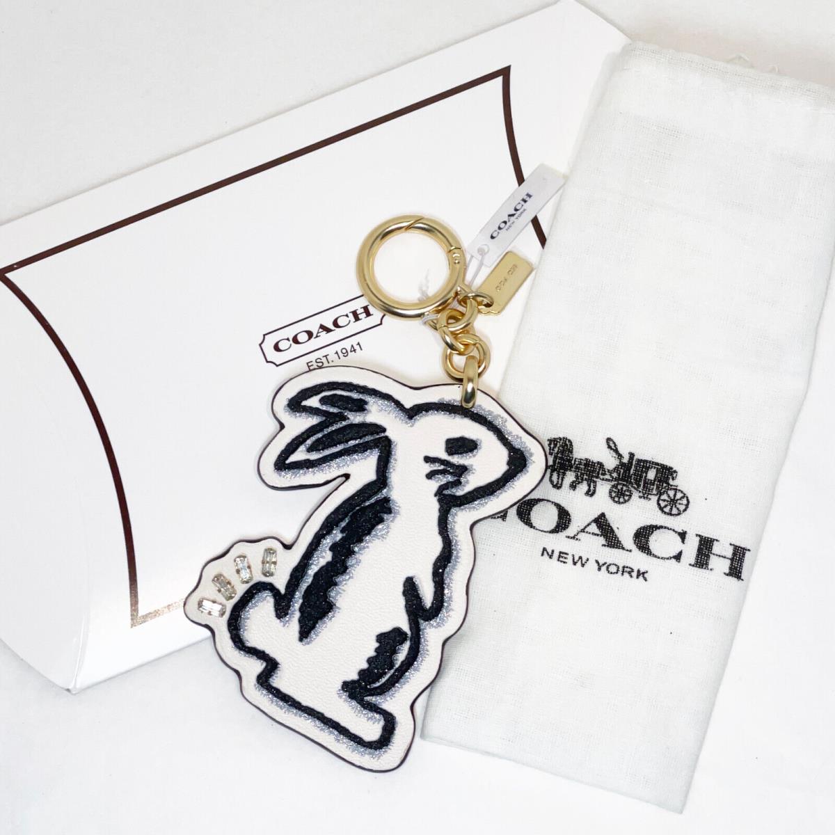 Coach Selena Gomez Bunny Bag Charm Key Fob - Leather 39320 + Gift Box